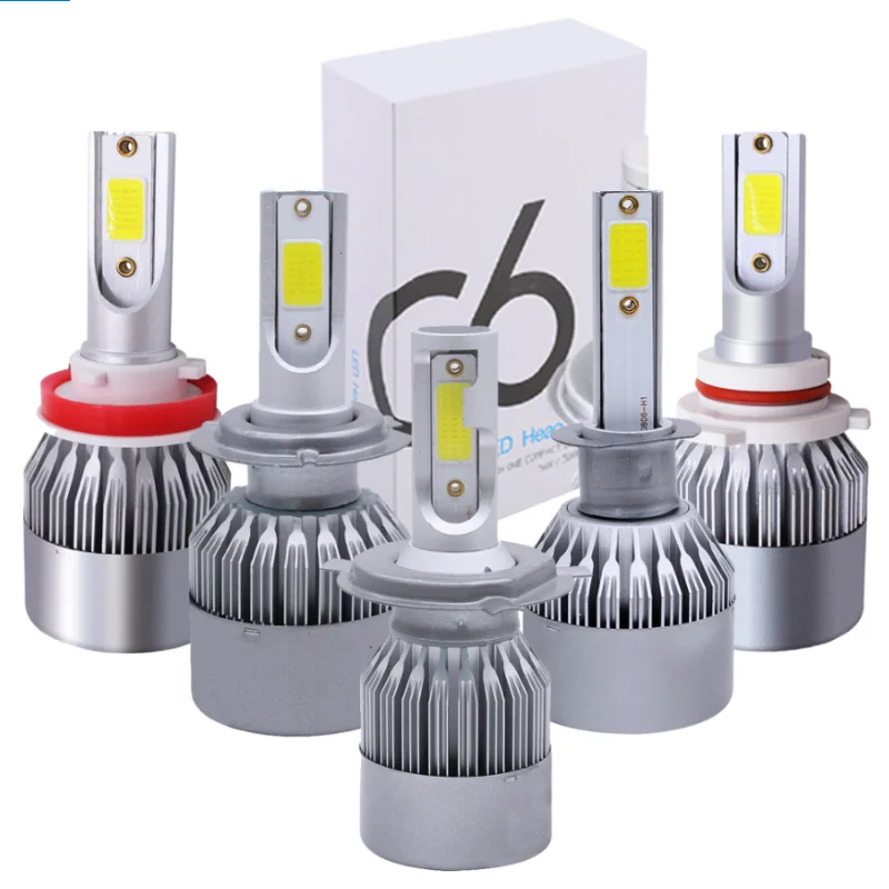 

C6 Car Led Headlight Bulbs H4 H1 H7 H3 H11 9005 9006 72W 7600LM 8000K ICE Blue LED Car Bulb Auto Headlamp Fog Lamp for All Cars