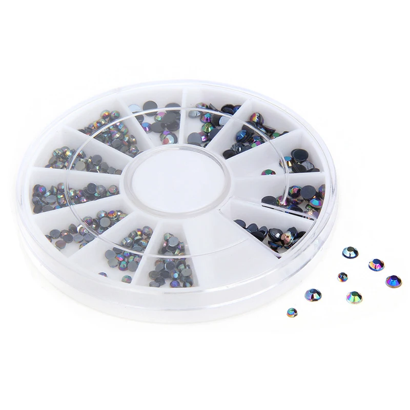 300 шт. черные красочные 3D накладные ногти драгоценные камни Кристальные блестки