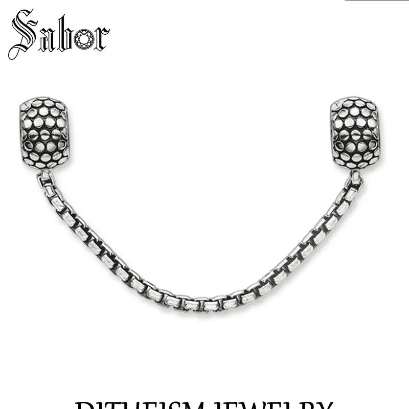 Мужские украшения DIY бусины безопасная цепь заклепки вид мода серебряный цвет