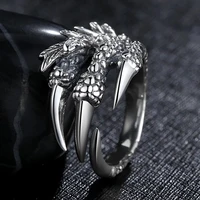 2022 new retro dragon claw ring male women unisex adjustable rings punk mens jewelry accessories cool mens ring party gift