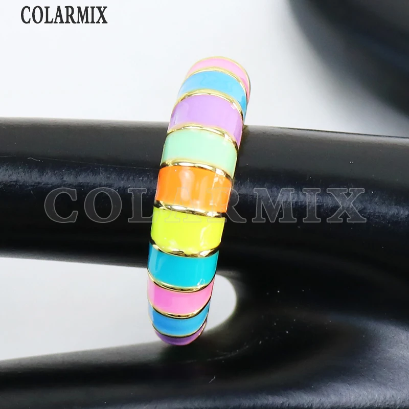 

6 Pcs Enamel Rings Mix color bang rings jewelry party ring Mix color Jewelry rings Fashion jewelry Rings52052