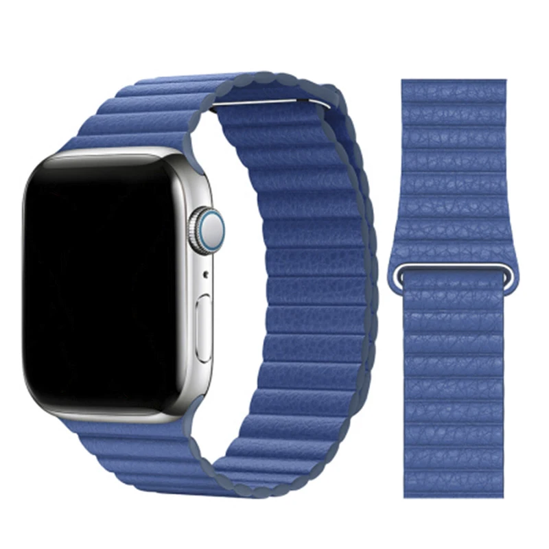 Genuine leather Watch Band 38mm 40mm 42mm 44mm Suitable for Apple iwatch Series 5 4 3 2 Strap Leather Loop Magnetic Bracelet