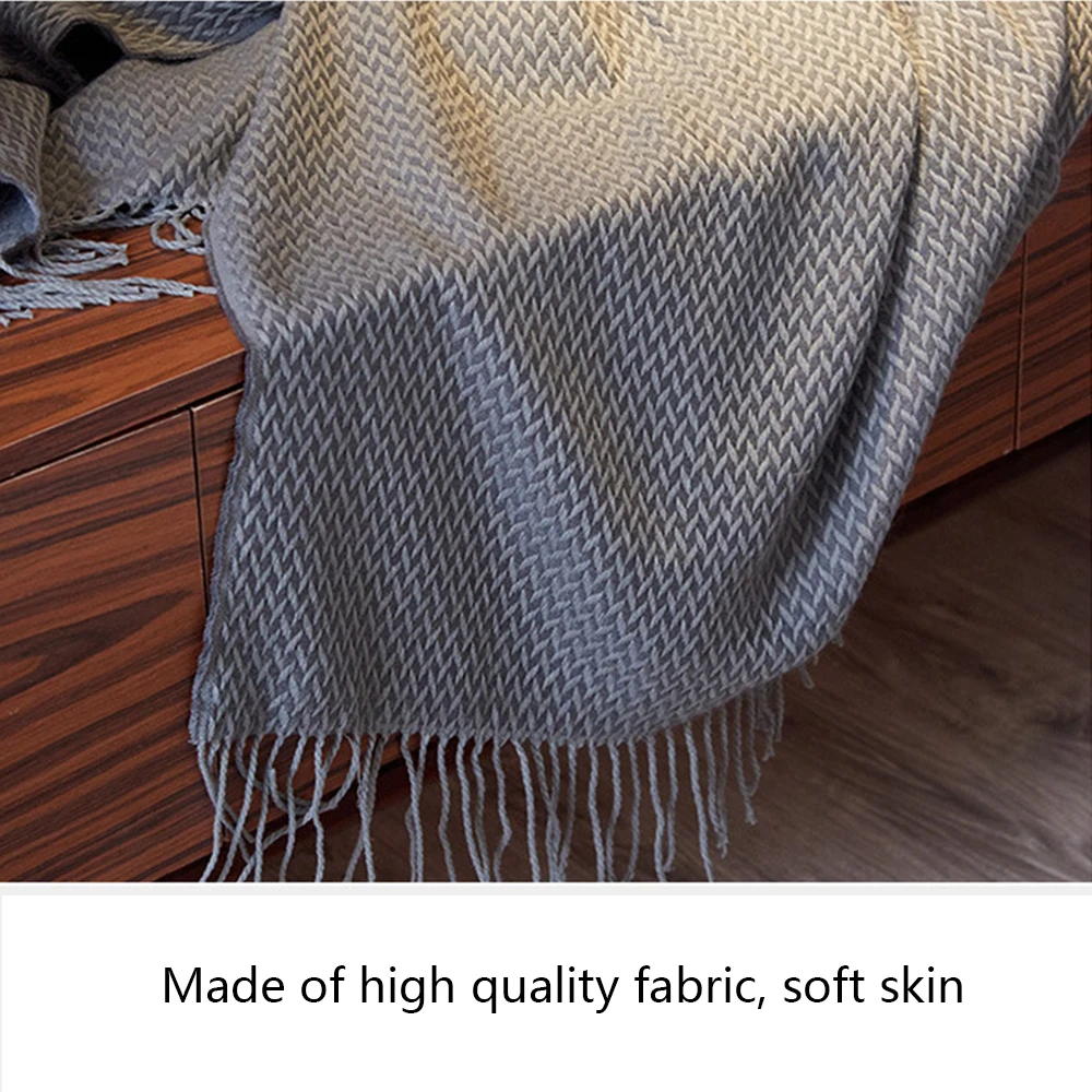 en Ucuz Kapalı/açık Makine Yıkama Atma Battaniye Kaşmir Battaniye şal Kapak Sandalye Kanepe Plaj Yatağı Kuyruk Havlu Dekoratif Battaniye
