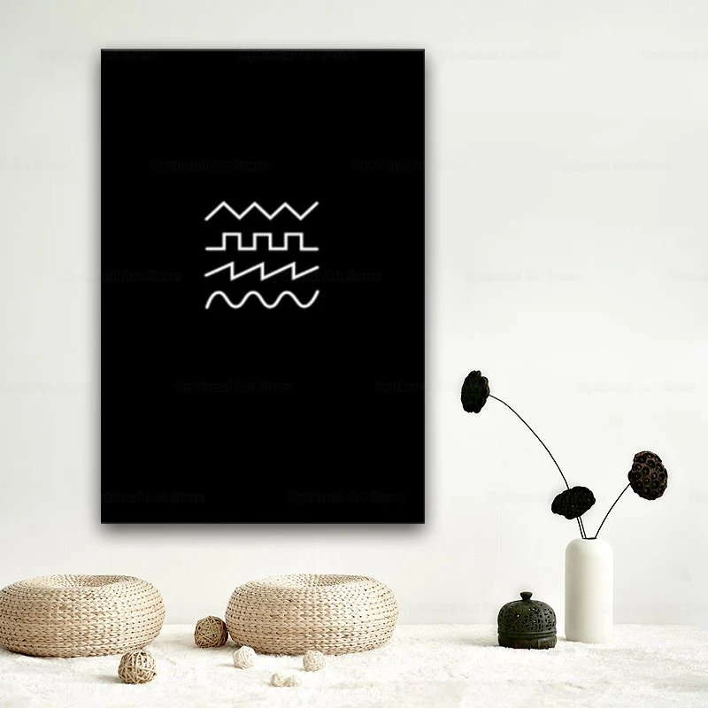 

Minimal Synthesizer Waveforms Modern Posters Prints Canvas Painting Wall Art High Helels Picture For Bedroom Home Dcor