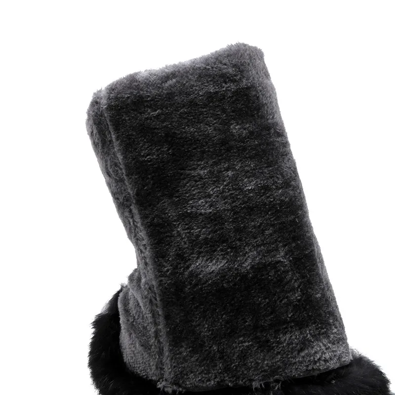 Женские сапоги на платформе MORAZORA черные до бедра водонепроницаемые плоской