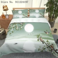 purple tulip duvet cover home textile warm bedding set green forest quilt cover single double queen king size for kids adult