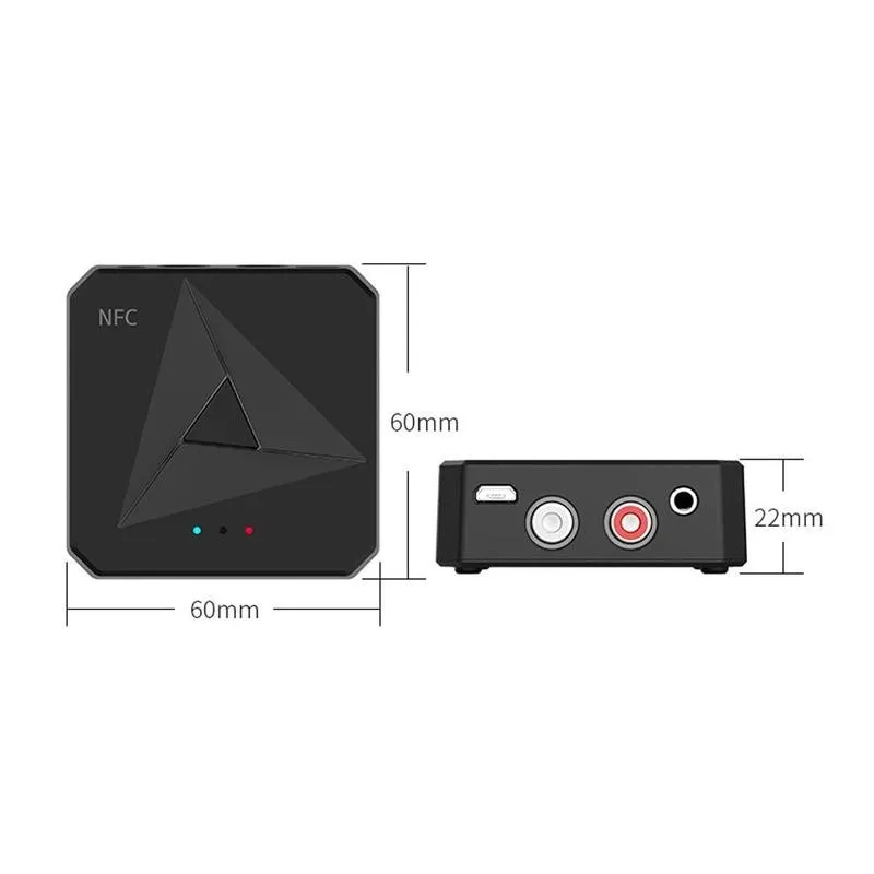 

NFC Desktop Bluetooth Receiver & BT Transmitter 5.0 Wireless Handsfr 3.5mm Transmitter Receiver AUX RCA Audio Music Adapter L5Z8
