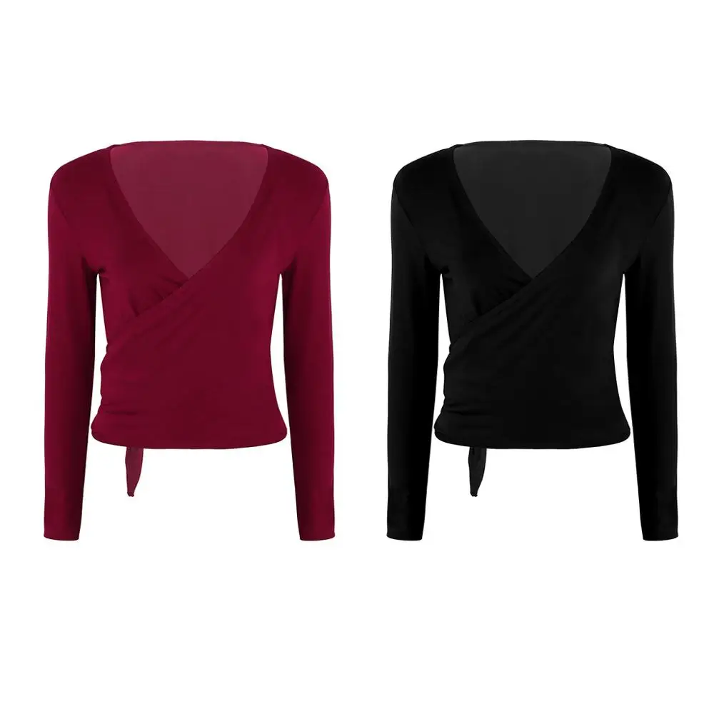 FEESHOW Женская танцевальная одежда для взрослых с длинным рукавом женская верхняя