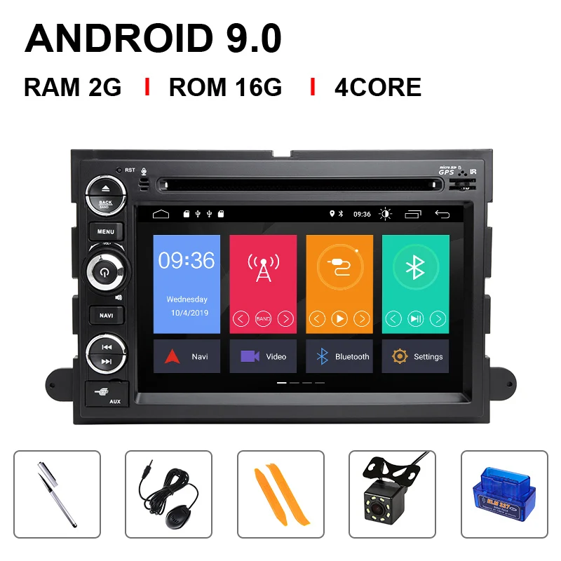 4 Core 16ROM OBD Cam DSP 8 core 2 Din Android 9 dvd-плеер автомобиля для Ford F150 F350 F450 F550 F250 Fusion Expedition Mustang Explorer Edge экран радио - Цвет: 4 Core 16ROM OBD Cam