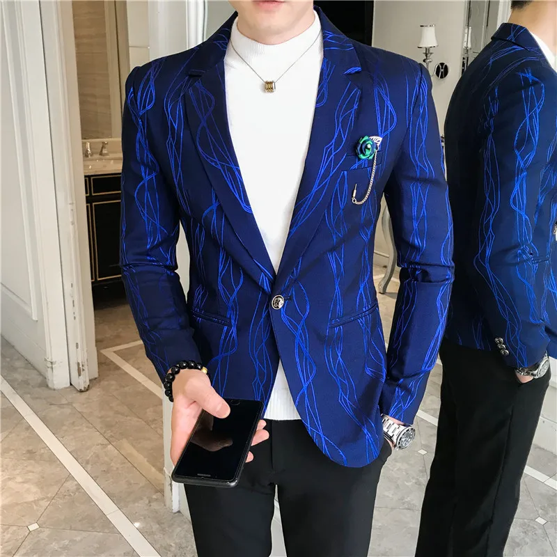 Мужской пиджак с длинным рукавом классический принтом размер 2020 S-XXXL | Мужская