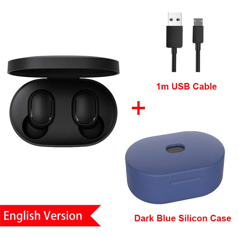 Xiaomi Redmi Airdots TWS Bluetooth наушники стерео бас Bluetooth Airdots 5,0 Eeadphones с микрофоном Handsfree наушники AI управление - Цвет: EN SiCase DarkBlue C