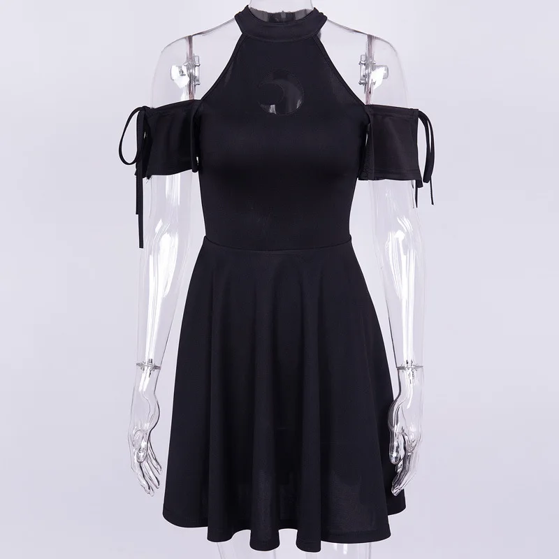 

Europe And The United States Hollow Perspective Crescent Strap Strapless Dress New Dark Magic Series Students