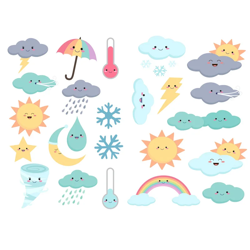 1 шт. Kawaii Weather Sun Cloud DIY украшения Скрапбукинг блокнот канцелярские наклейки Precut Art