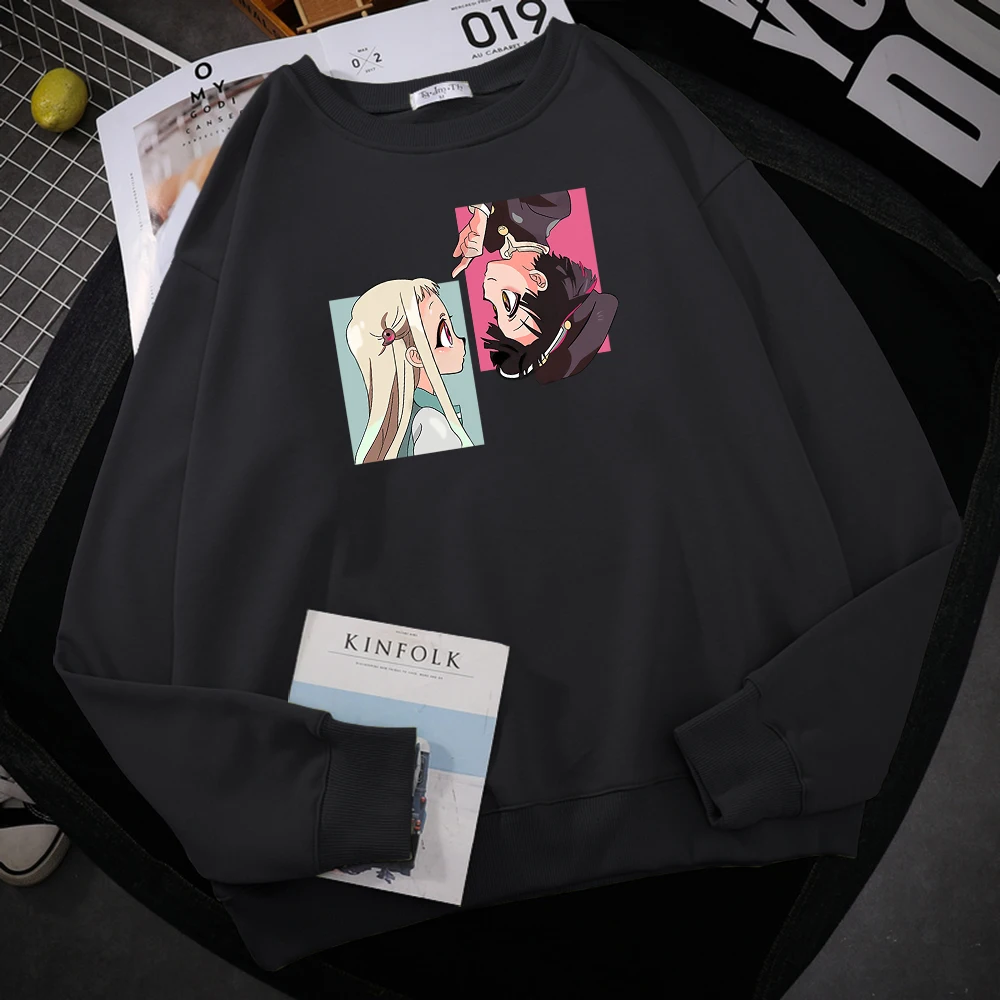 

Мужская Флисовая Толстовка Jibaku Shounen Hanako kun, с принтом в стиле хип-хоп, с круглым вырезом, свободная уличная одежда