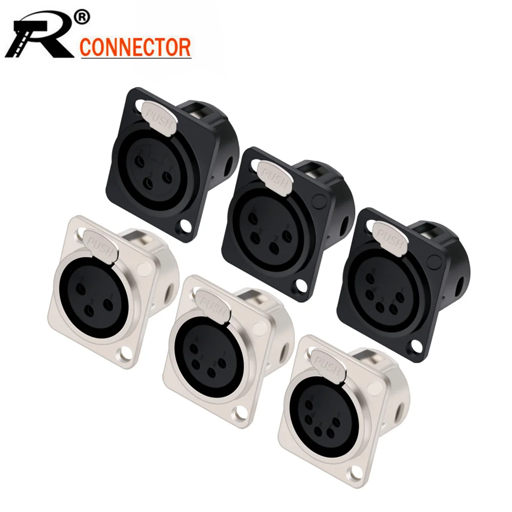 5 шт./лот гнездовой разъем XLR 3/4/5 Pins монтажное гнездо корпус микрофон кабель Клемма