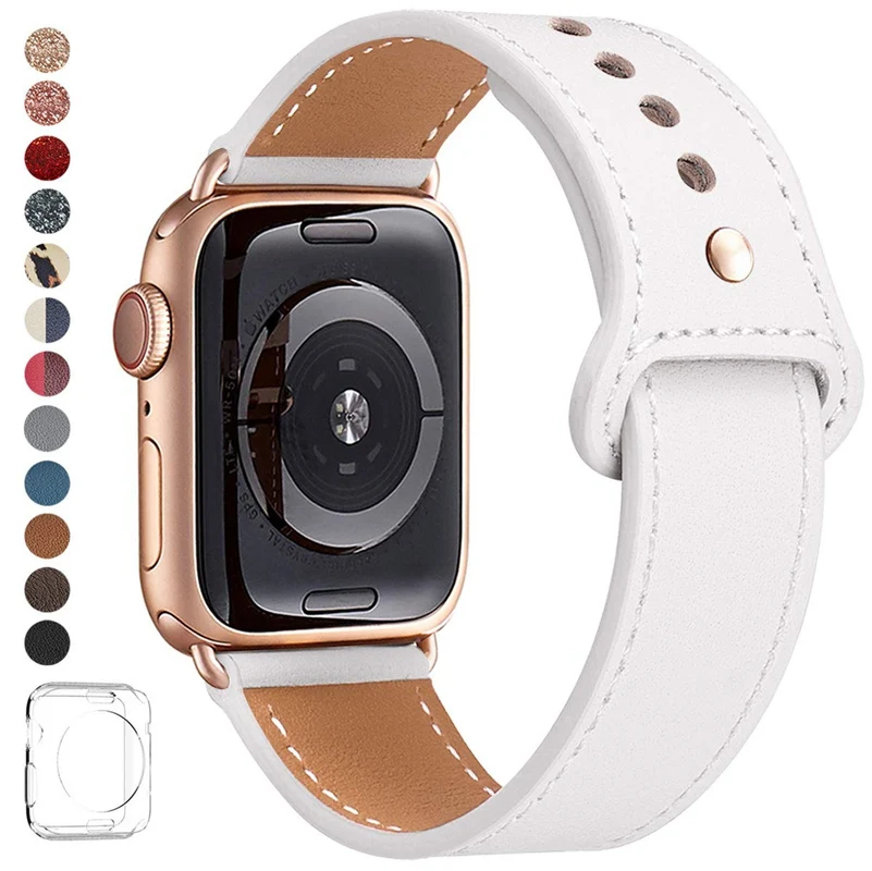 rose connector Натуральная кожа петля ремешок для apple watch band 44 мм 40 мм, 42 мм, 38 мм, ремешок для наручных часов iwatch, версия 4/3/2/1 Часы браслет аксессуары - Цвет ремешка: rose connector