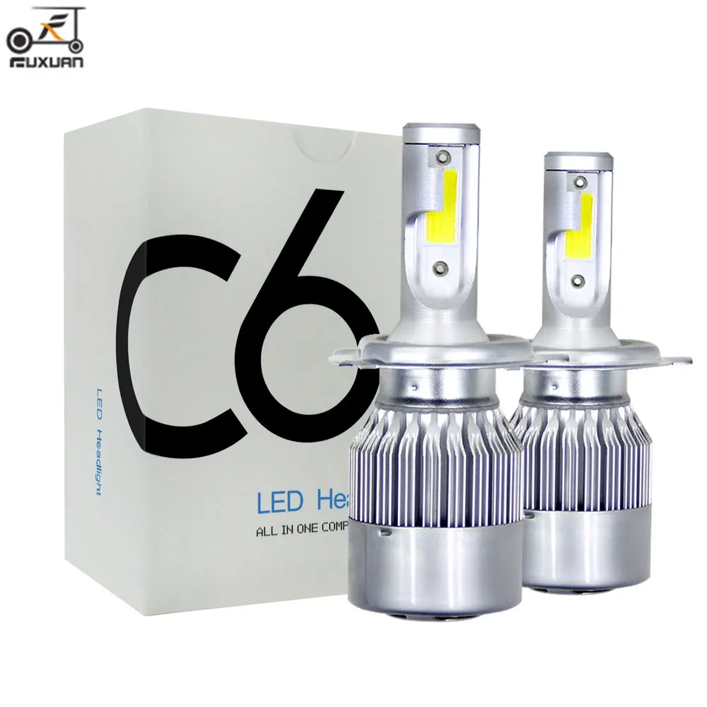 

FUXUAN 2PCS Car H7 Led Headlight Bulbs Lamp H4 H9 H11 H8 HB4 H1 H3 HB3 Auto Car High Low Beam 6500K 12V Head Light Visture C6