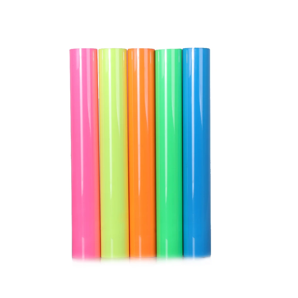 

SUNICE 5Colors Mixed Neon Color Heat Transfer Vinyl for Iron on PVC HTV Film Number Pattern Clothes T-shirts DIY Home Decoration
