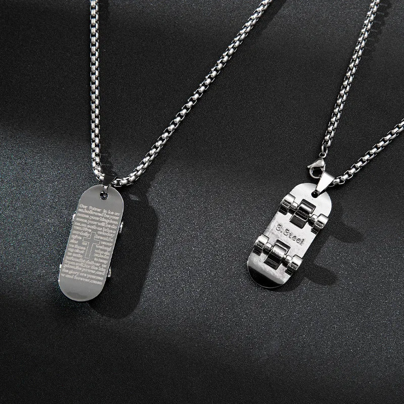 

2021 Trendy Cross Skateboard Necklace Alloy Necklace Choker Necklace for Women Accessories Fashion Jewellery