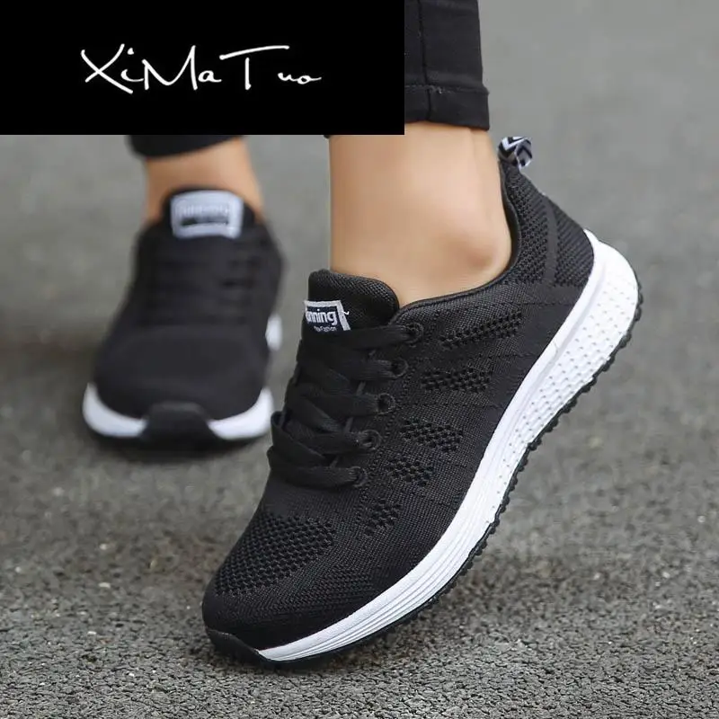 Женские кроссовки Белые на платформе Женская обувь Повседневная Tenis Feminino Zapatos de