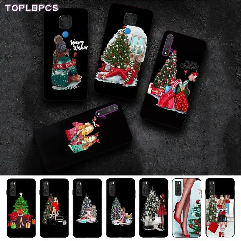 TOPLBPCS чехол для телефона с красивой девушкой и рождественской елкой huawei nova 2 i 2plus 2s