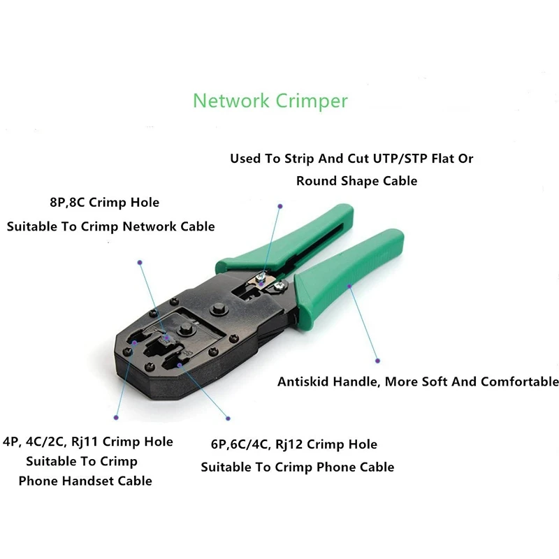 network cable tester tool lan tester rj45 crimping pliers portable lan network repair tool kit crimper clamp free global shipping