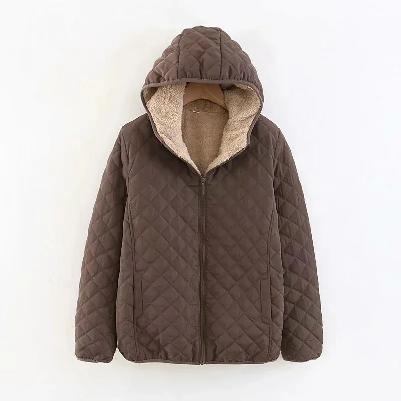 

Женское пальто из 2021 хлопка, с капюшоном, на флисе