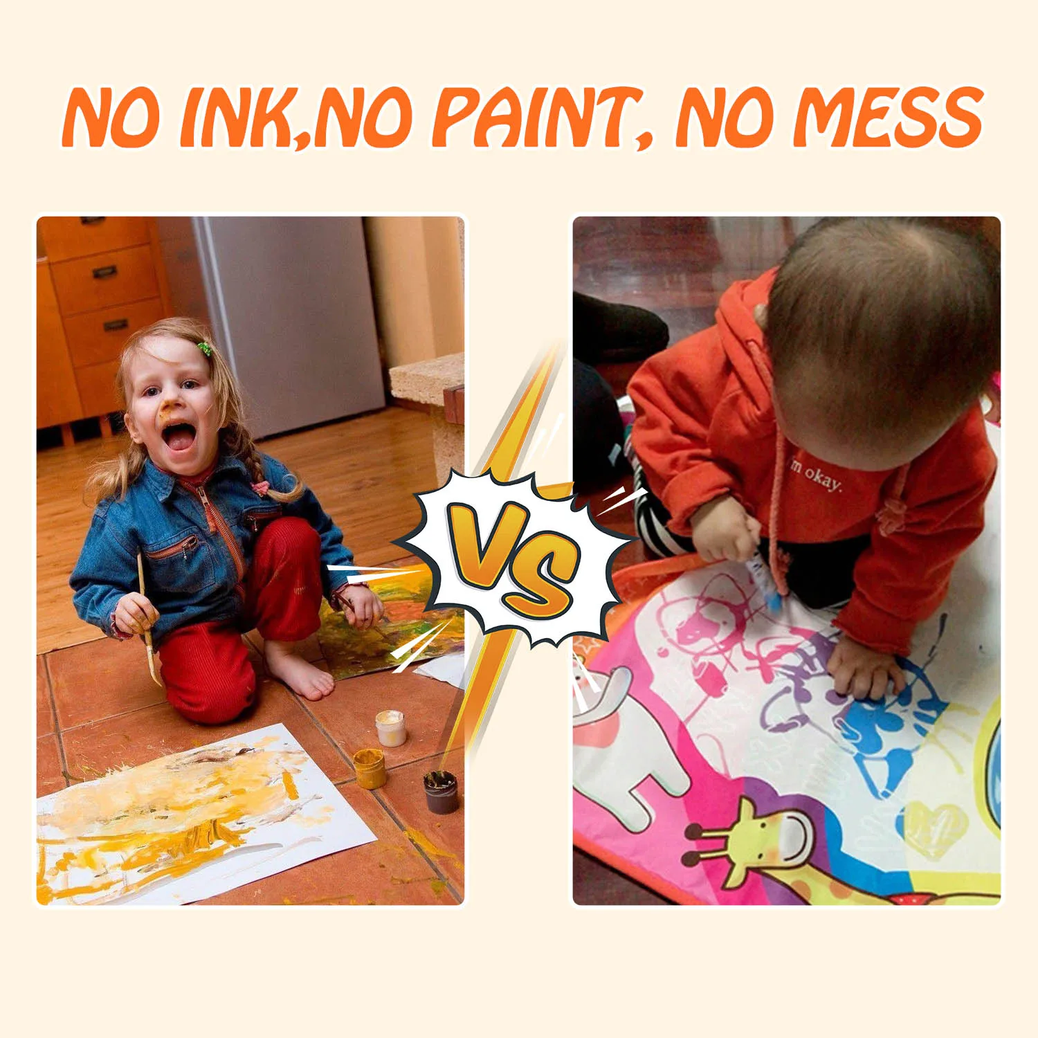 59x36cm Reusable Water Drawing Painting Mat Rug Carpet with 2PCS Doodle Pens for Kids Children Early Educational Toy | Канцтовары для