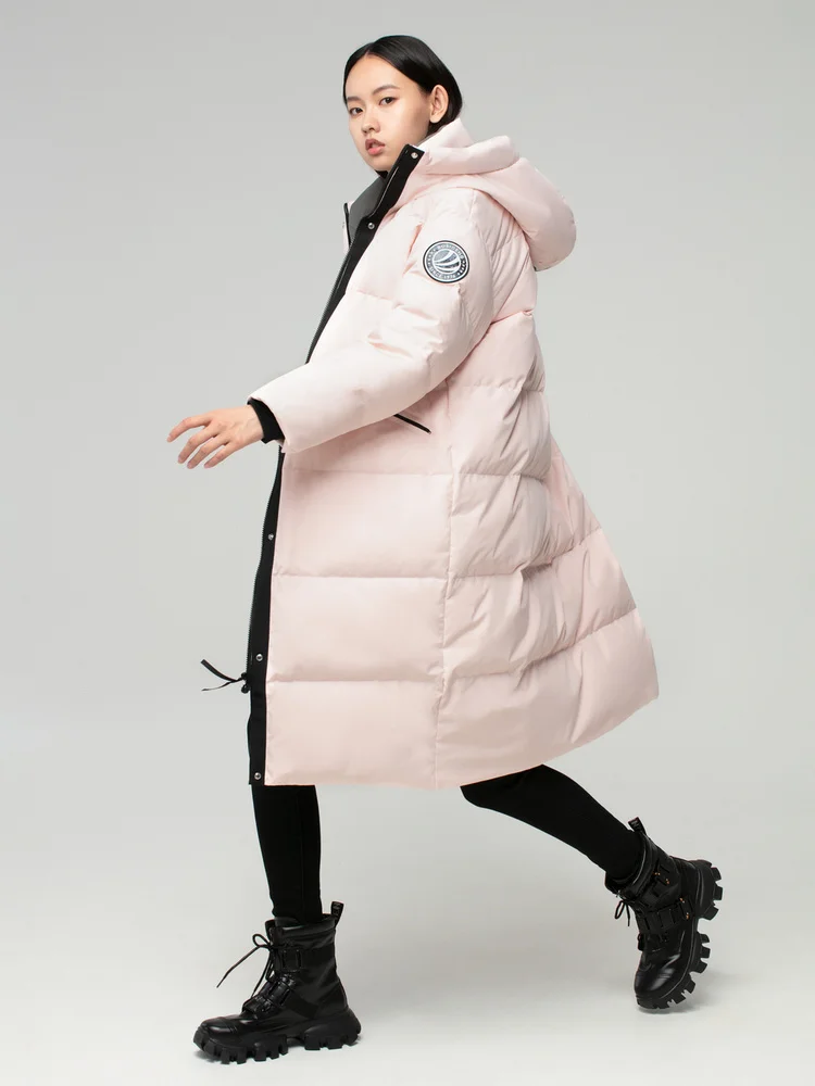 Bosideng Женская мода длинная градиентная ветрозащитная свободная Теплая Куртка