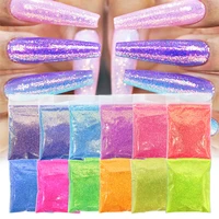 fashion holographic neon nail powder glitter decorative gel polish shiny nail dust nail polish bling dazzling accessories