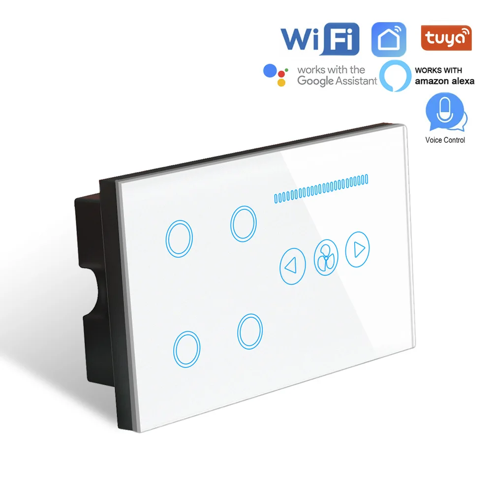 Умный Wi Fi выключатель 4 х канальный света с потолочного вентилятора белая