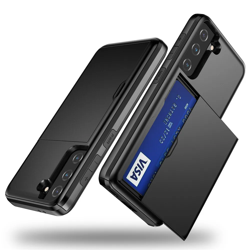 Чехол с отделениями для карт Samsung Galaxy S21 S30 Ultra Note 10 9 8 S10 5G S9 S8 Plus S10E S7 S6 Edge s21 +