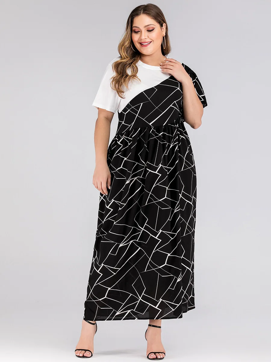 2021 летнее платье размера плюс длинное для женщин большой повседневные свободные