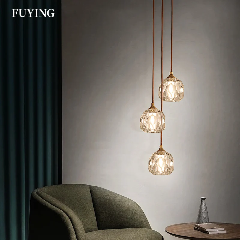 

Modern Crystal Lampshade pendant light Led Light Luxury Living Room Dining Room Bar Indoor Chandelier Lighting Decor Light