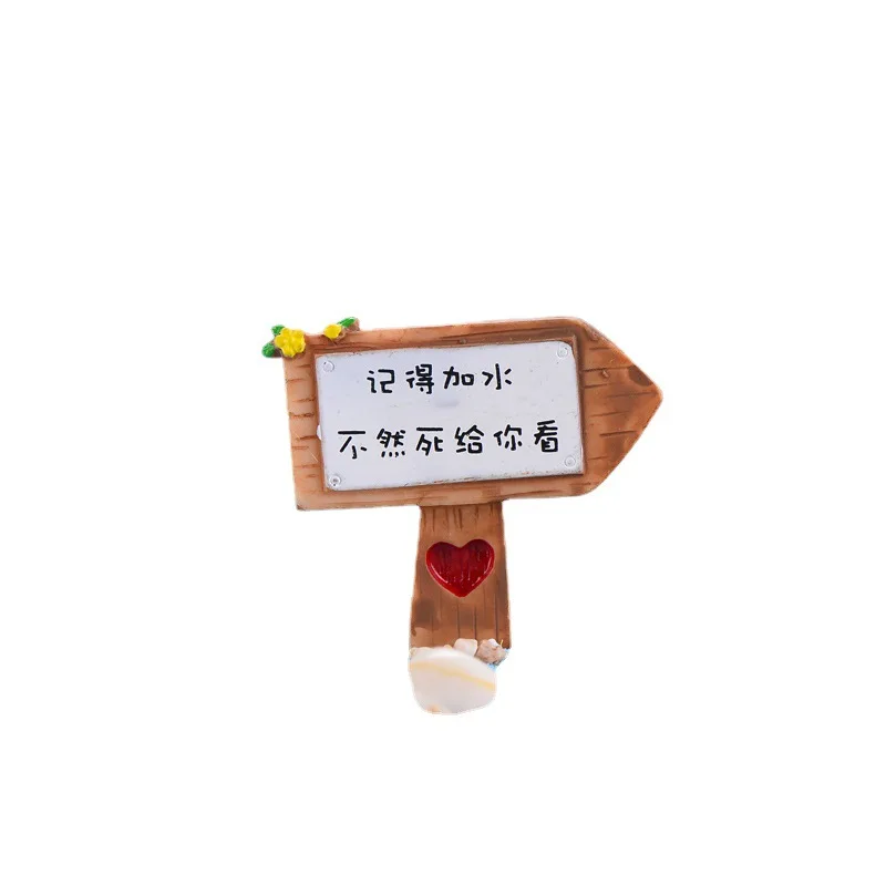 Мини дорожный знак милый медведь статуэтка на колышке суккуленты значок