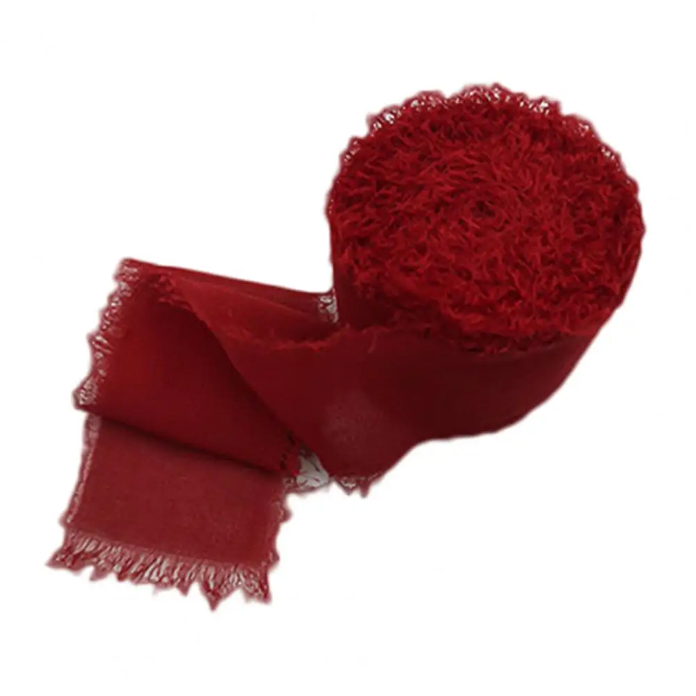 Шифоновая шелковая лента с потертостями и краями Свадебный Цветочный обертка