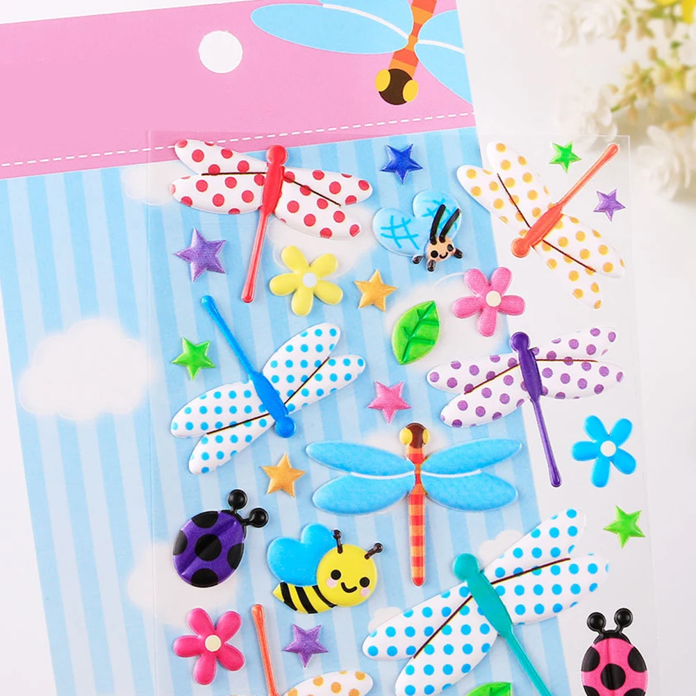 4 листа Мультяшные 3D наклейки в виде насекомых животных для детей игрушки