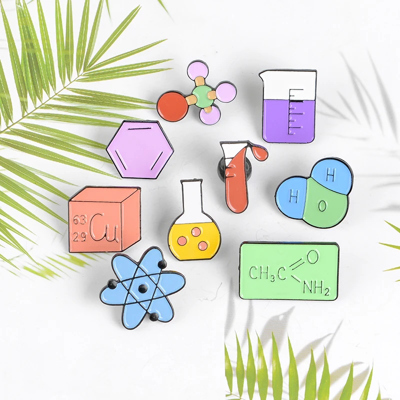 Chemical Experiment Equipment Enamel Brooches Multicolored Pins Denim Clothes Bag Jewelry Gift For Students | Украшения и