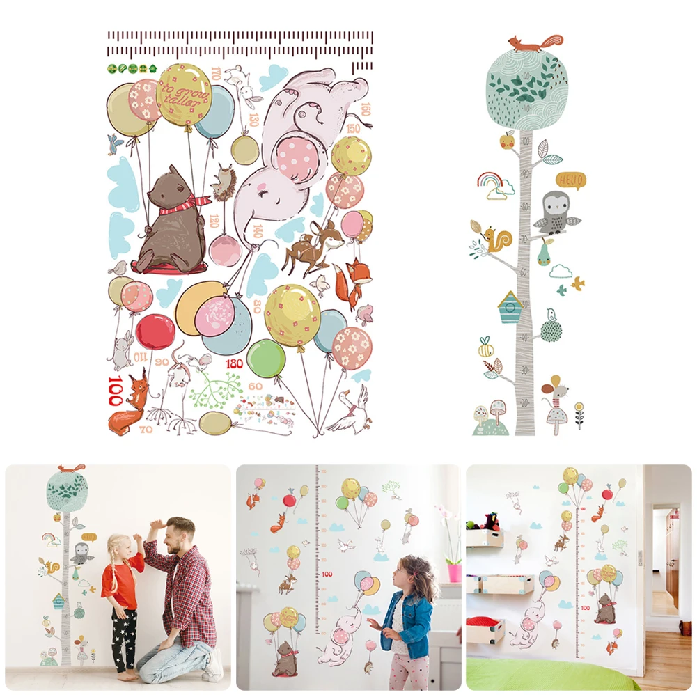 

Home Decor Stickers Kids Growth Chart Height Measurement Ruler With Cartoon Patterns Pvc Wall Decor For Kids Room