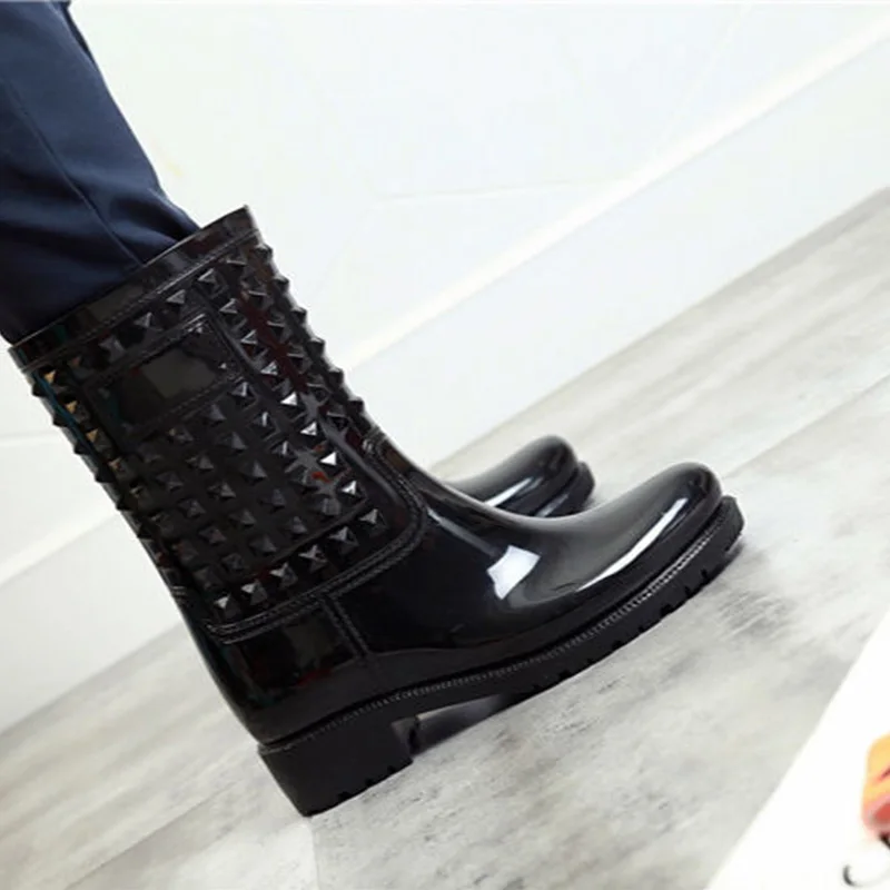 Большие размеры 36 43 Сапоги до середины икры Женские водонепроницаемые