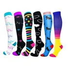 Компрессионные чулки для мужчин и женщин, медицинские компрессионные, в форме сердца, для варикозного расширения вен, ярких цветов, черные