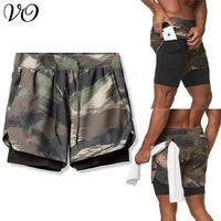 2020 summer running workout sports pants fashion mens 2 in 1 jogging fitness shorts training quick drying casual pants