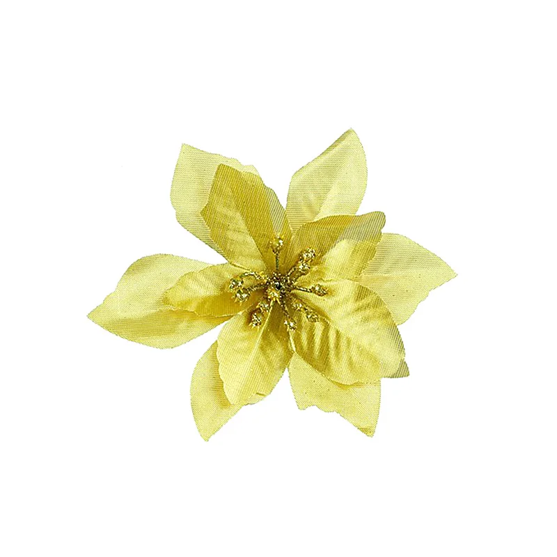 5 шт. рождественские украшения 13 см искусственные цветы блестки Poinsettia поддельные цветы для дома свадьбы Рождественская елка Декоративный цветок головы