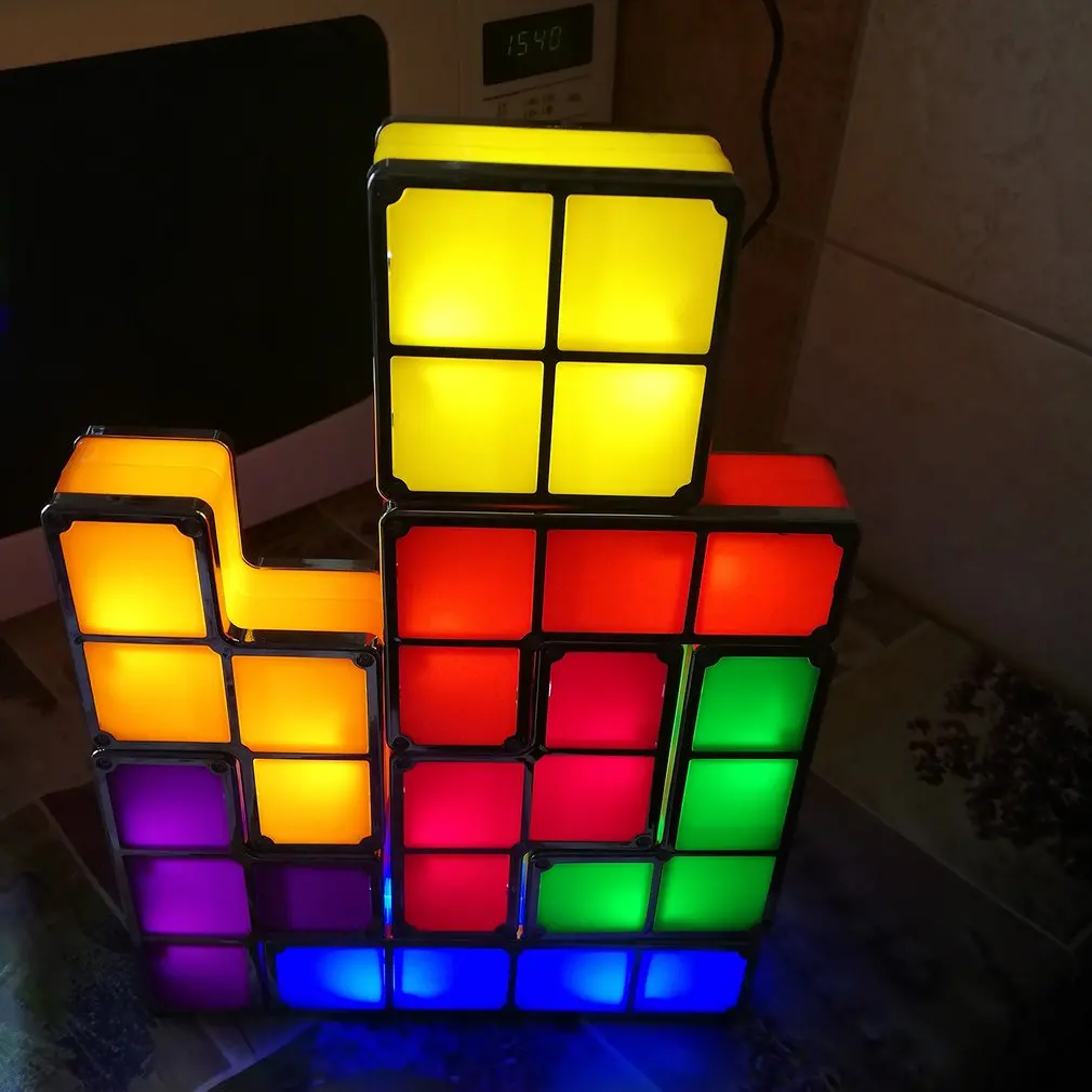 

Tetris Lamp Stackable Led Night Light Building Block Lamp Tabletop Ornaments Creative Children's Gifts