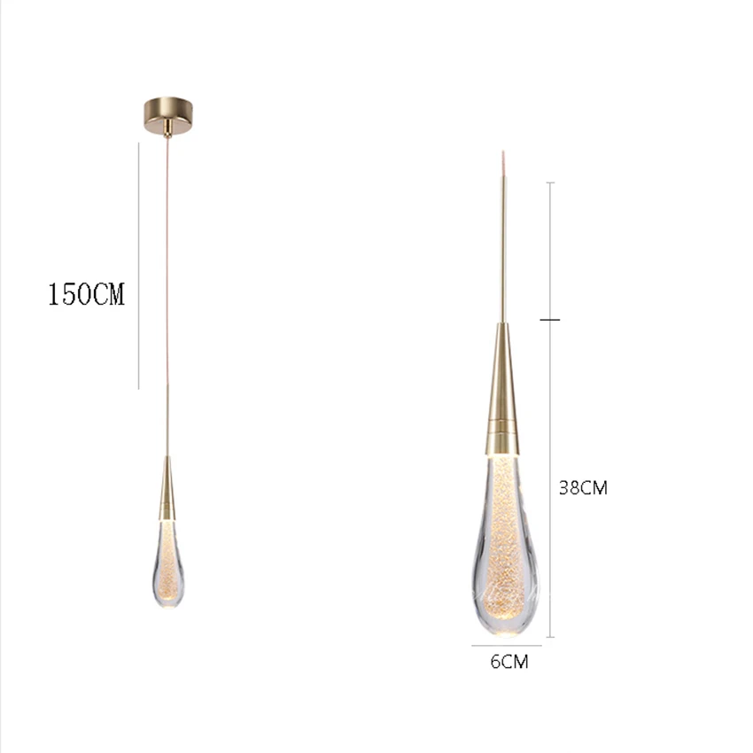 

Modern Gold Copper Pendant Lights Lighting Living Room LOFT Hall Villa Staircase Crystal Pendant Lamp Glass Decor Hanging Lamps
