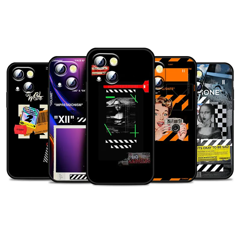 

Black white art fashion For Apple iPhone 13 12 11 Pro Max Mini XS Max X XR 6S 6 7 8 Plus 5S SE2020 Soft Black Phone Case
