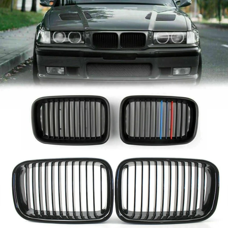 

For BMW 3 Series E36 1992-1996 Car Front Hood Kidney Sport Grills Front bumper Upper Grille Auto Accessories Front Grille Hood