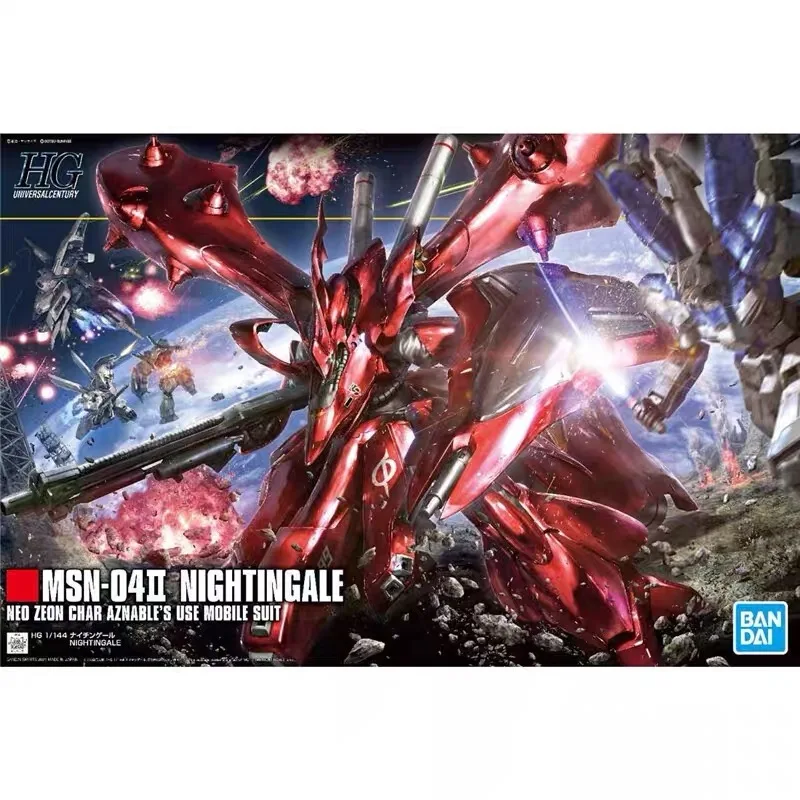 

NEW Bandai Gundam Model Kit Anime Figure HGUC 1/144 MSN-04-2 Nightingale Genuine Gunpla Model Action Figure Toys For Children