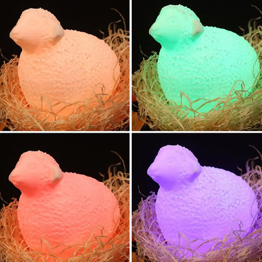 Красивое украшение Изысканная Печать Луна свет Led три D лампа в виде Овцы странная