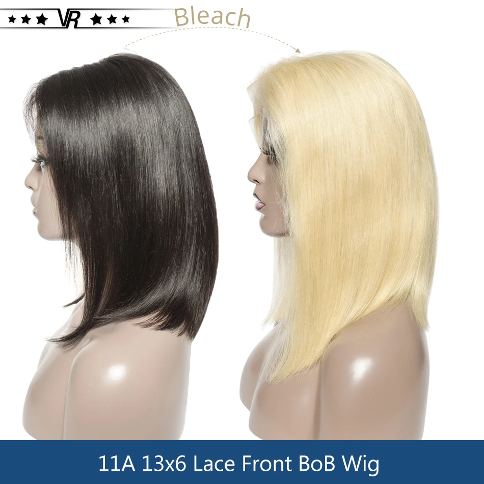 

613 Lace Front Wigs Blonde Bob Straight 100% Virgin Hair 13x5 Blonde 150% Density Lace Wig Star Quality